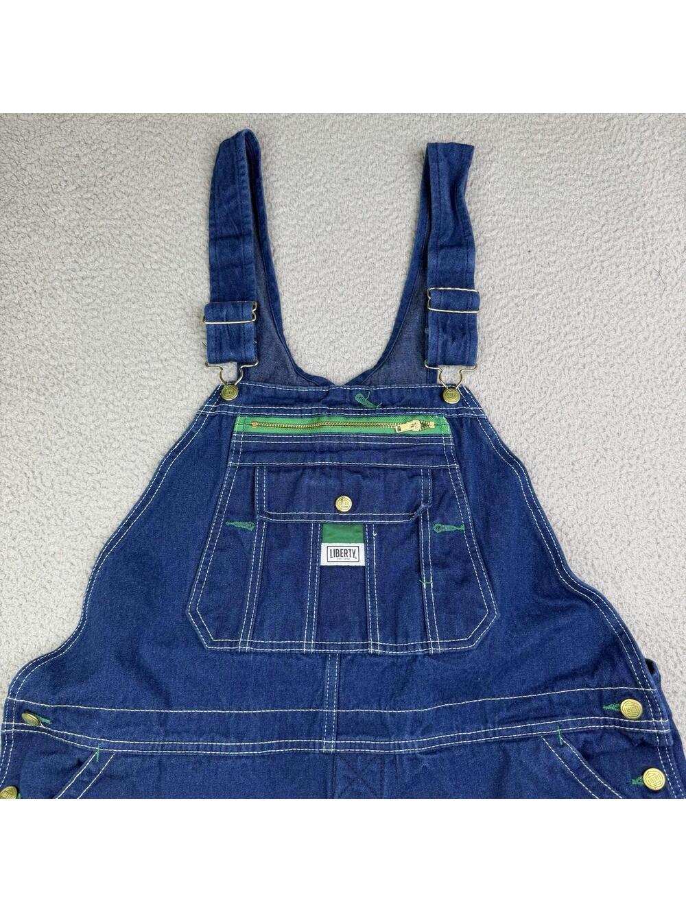 Liberty Blue Denim Bib Overalls Men's XL (42x28) Workwear Carpenter Jeans